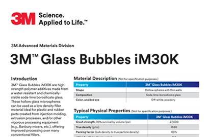 3M Glass Bubbles iM30k 产品技术文档