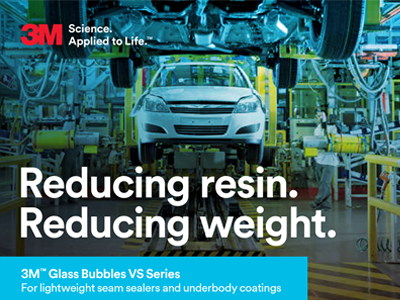 减少树脂，减轻重量&mdash;&mdash;3M中空玻璃微珠VS系列用于轻量化接缝密封胶及底盘涂层