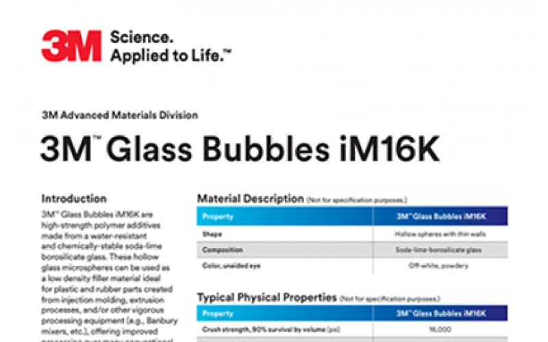 3M Glass Bubbles iM16K 产品技术文档